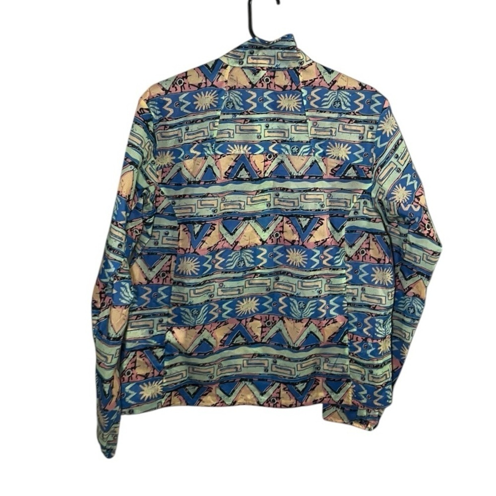 NWT Patagonia Women's Houdini Stash 1/2-Zip Pullover *High Hopes Geo/Salmdr Grn - Picture 8 of 9